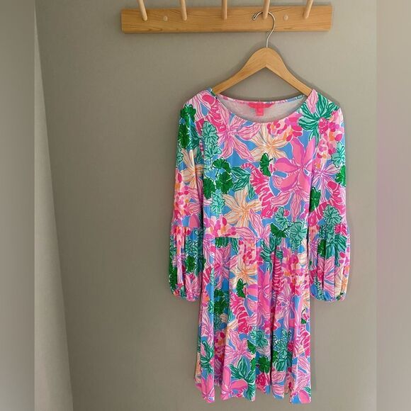 Lilly Pulitzer Pink and Blue Green Patterned Dress - Picture 5 of 5